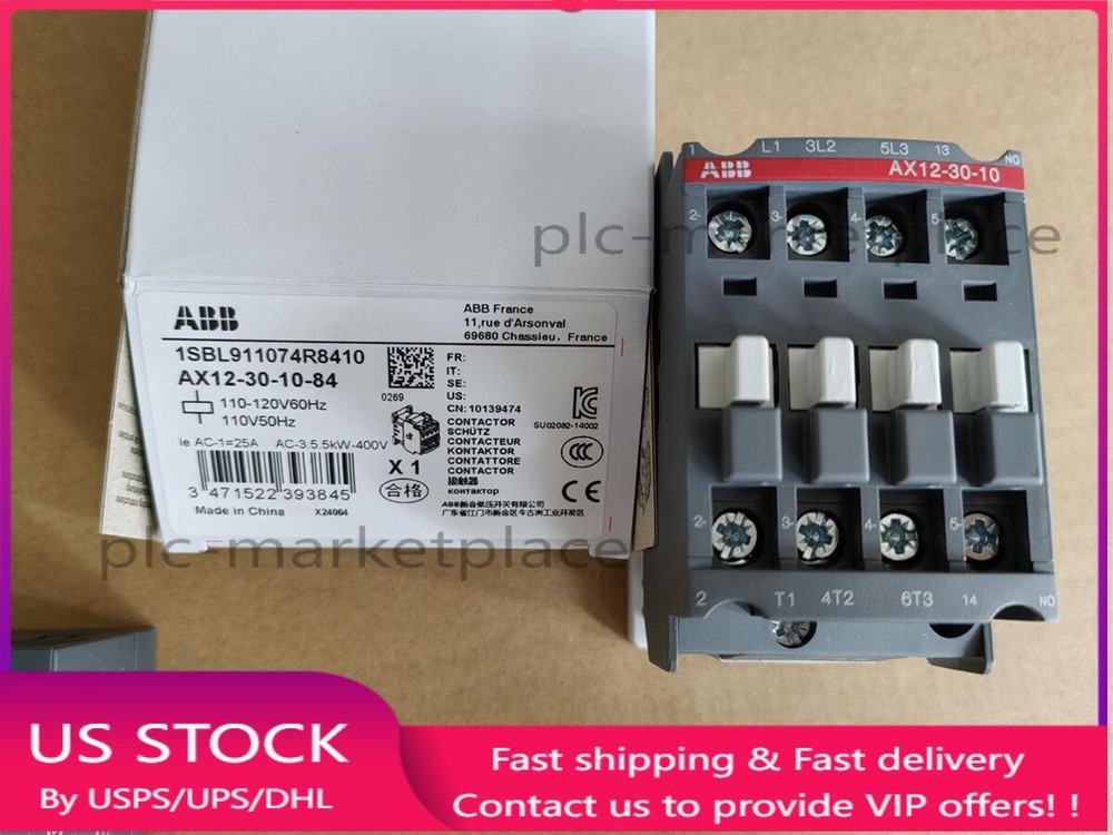NEW ABB Contactor AX12-30-10-84 AC 110V 50/60Hz AX12-30-10 US Free TAX