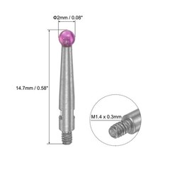 Dial Test Indicator Probe Lever 2.0mm Dia Ball Tip M1.4×0.3 Thread 0.58″ Length