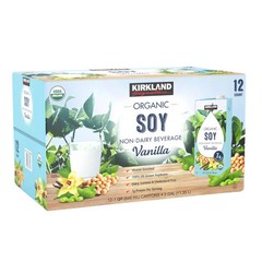 Kirkland Organic Soy Beverage Vanilla 32 fl oz 12-Pack Costco Non-Dairy