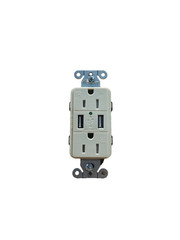 NEW IN BOX LOT OF 14 Hubbell USB Charger/Tamper-Resistant Receptacle USB15X2LA