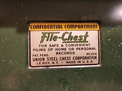 Vintage Porta Metal File Chest Union Steel Chest Corp Black/Green No 1012 No Key