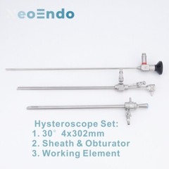 Rigid Hysteroscope Set 30 Degree 4*302mm With Sheath And Working Element