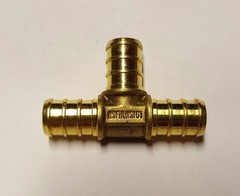 25 PIECES 1/2″ X 1/2″ X 1/2″ PEX TEE – BRASS CRIMP FITTINGS (LEAD-FREE BRASS)