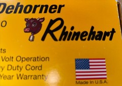 Rhinehart Electric Dehorner Model- X30 200 Watts Professional Grade 96” Cord