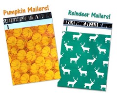 10×13″ Fall, Winter, Christmas Candy Cane, Pumpkin, Deer Poly Shipping Mailers