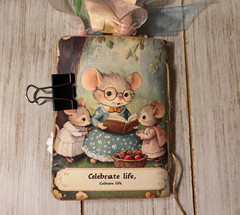 Junk Journal Handmade Booklet Book Vintage “Forest Animals” Pockets, Ephemera