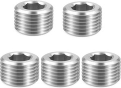 5 PCS 3/8 NPT Male Pipe Plug Stainless Steel Pipe Plug Fitting Set Hex Count…