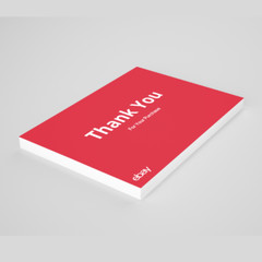 200 Thank You Cards For ebay Sellers – Red, Yellow, Green, and Blue