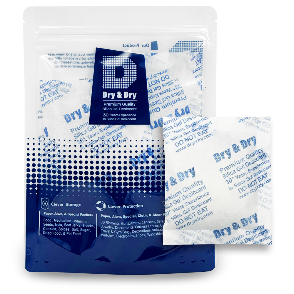 50 Gram X 200 EA “Dry & Dry” Premium Pure Reusable Silica Gel Desiccant Packets