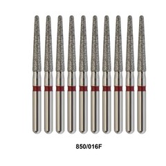 Dental Diamond Bur FG 850/016F Round End Taper Fine Grit Red High Speed Dia Bur
