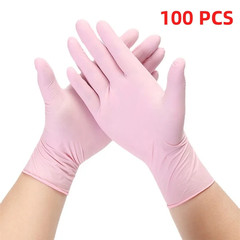 20/50/100PCS Pink Nitrile Gloves Disposable Latex Gloves Powder Free for Househo