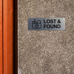 Basic Lost And Found Sign Brushed Silver – Large
