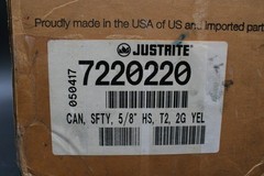 One (1) JUSTRITE 7220220 (ULINE H-1849Y) Safety Can, 2-Gallon, Yellow, Diesel