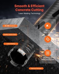 VEVOR Core Drill Bit Diamond Dry Coring Bit 2 inch Diameter 9-1/2 inch Depth