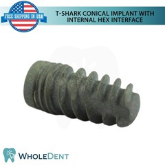 1x Dental T-shark Conical Fixture with Int Hex Connection Titanium Sterile SLA