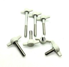1/4″-20 Thumb Screw Bolts with Gray Butterfly Tee Wing Clamping Knob (12 Pack)