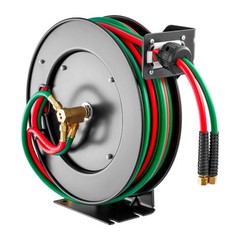 VEVOR Retractable Welding Hose Reel 1/4 in x 50FT Oxygen Acetylene Rubber Hose