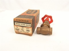 Stockham USA Bronze Globe Valve Needle Type Stem 1/8″ NPT Part# B-64 200 PSI