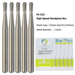 Wave Dental Carbide Burs FG 330 245 331 Pear Friction Grip High Speed Bench Test