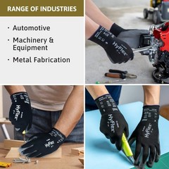 Ansell HYFLEX 11-600 Light Duty Nylon Industrial Gloves w/Palm Coating for Metal