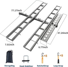 600lbs Motorcycle Hitch Carrier Rack Aluminum Steel Anti Wobble Ramp