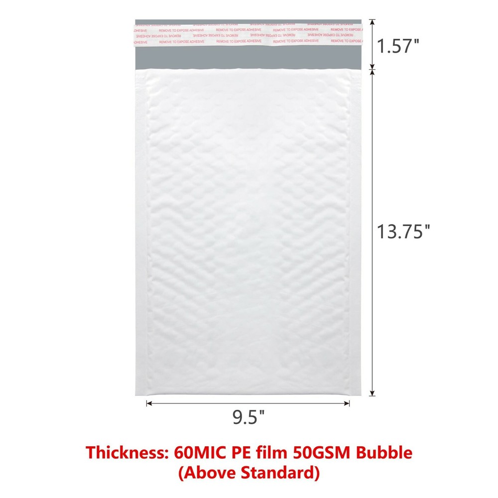 KSK Packaging 9.5″ x 13.75″ Poly Bubble Mailers Padded Envelopes