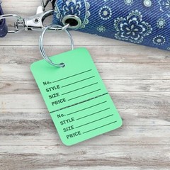 Tags Retail Price Sale Perforated 1 ¾” W x 2 ⅞” H Two Part Green 1000 Unstrung