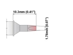Thermaltronics K75CH016 Chisel Soldering Tip, 30 deg. 1.78mm (0.07in)