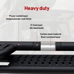 Steel Running Boards Side Steps Black 2010-2024 for Dodge Ram 2500/3500 Quad Cab
