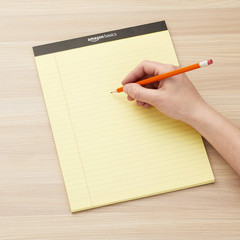 Amazon Basics Wide Ruled Lined Writing Pads, 8.5″ X 11.75″, Canary, 12-Pack of 5