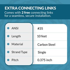 #35 Roller Chain x 10 feet + 2 Connecting Links + Same Day Expedited Shipping