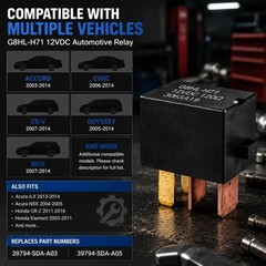 2PCS Automotive Relay, G8HL-H71 39794-SDA-A03 39794-SDA-A05 12VDC, Compatible…