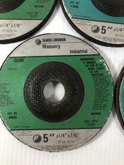 Black & Decker Masonry Grinding Wheel C24R Type 27 5″ x 1/4″ x 7/8″ (Lot of 7)
