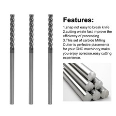 2PCS 4 Flute 3/16″ x 1-1/2″ x 4″ Solid Carbide End Mills AlTiN Coated CNC Bit