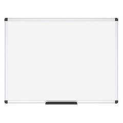 VIZ-PRO Magnetic Dry Erase Board, 48 X 24 Inches, Silver 48″W x 24″H, White