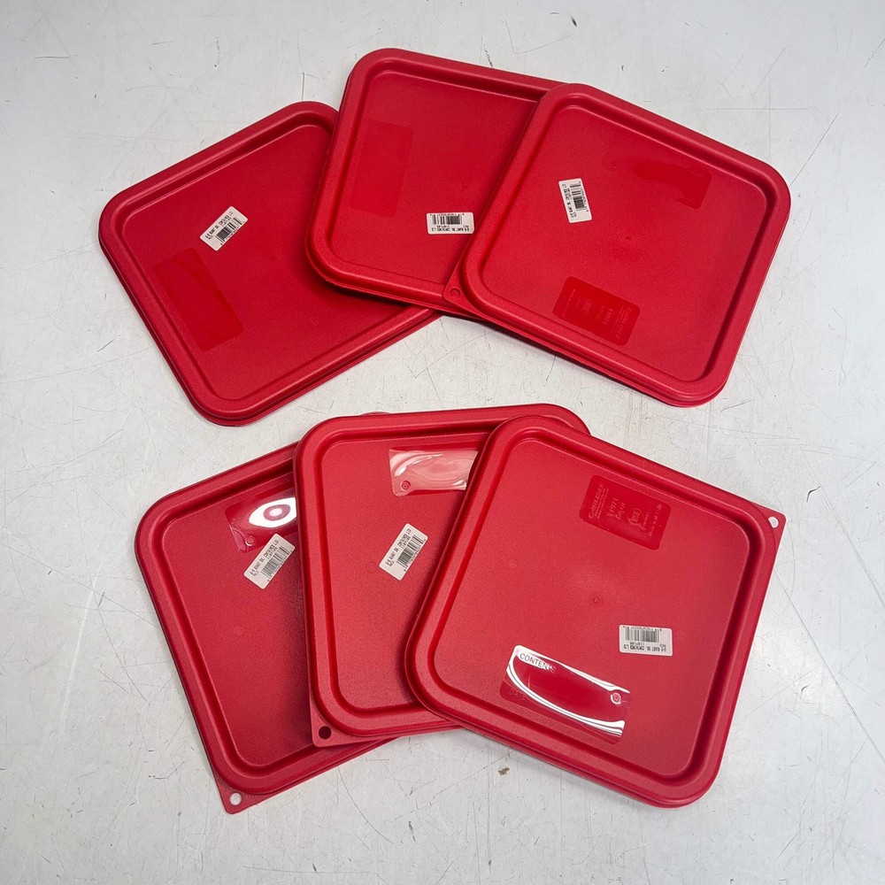 CARLISLE (6 PACK) Square Food Storage Container Lid 6-8qt Red 1197105