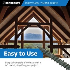 Sandbaggy 6″ Structural Timber Screws – Countersunk (Hex Head) – Wood Lock Screw
