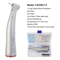 COXO Dental 1:5 High Speed Electric Handpiece 1:1 Contra Angle Fiber Optic NSK