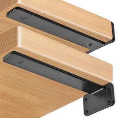 10 Pack – 10 Inch Black Hidden L Shelf Bracket Iron Floating Shelf Brackets