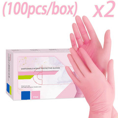 20/50/100/200/400/1000Pcs Pink Disposable Nitrile Cleaning Gloves, Suitable for