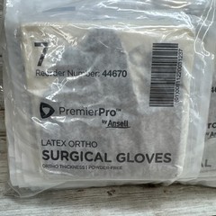 Premier Pro LATEX ORTHO Surgical Gloves Ansell *24 Pair* Size: 7 *See Date 2024*