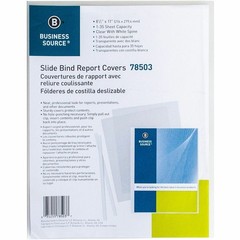 Business Source BSN78503 Slide Bind Cover 8.12″x11″ White 50/Box