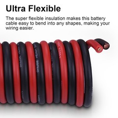 8 Gauge Battery Cable, 15FT Red + 15FT Black 8 AWG Welding Cable, Stranded Ox…