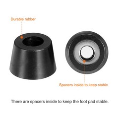 20Pack Cutting Board Feet Non Slip Rubber Feet Bumpers Screws 0.53″x0.35″ Black