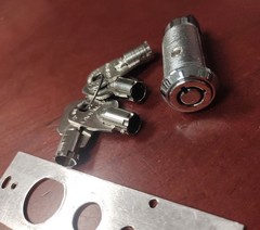 Vintage 1990s Ademco 2 Pin Switch On-Off Barrel Lock with 4 Keys