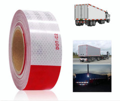 DOT-C2 Conspicuity Tape Approved Reflective Trailer Red White 2”x50’ -1 Roll