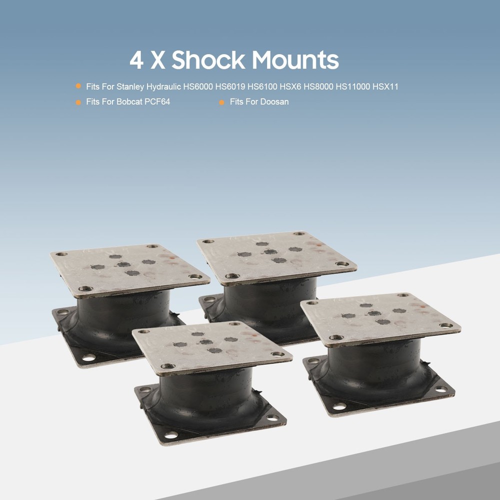 4PCS Vibratory Plate Compactor Rubber Isolator Shock Mount For Stanley Hydraulic