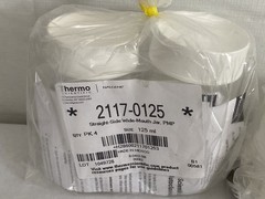 New (6) THERMO NALGENE 125mL PMP Straight Sided Wide Mouth Jars w/ Lid 2117-0125