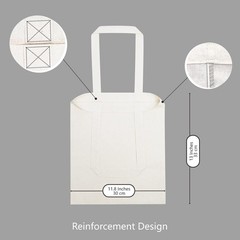 TOPDesign 10-Pack Economical 11.8″x13″ Cotton Tote Bags, Small, Beige