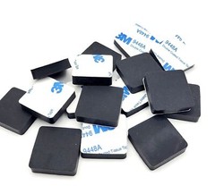 1″ Wide Square Rubber Stick on Feet 1/4″ Thick 3M Adhesive Backing Bumper Pads